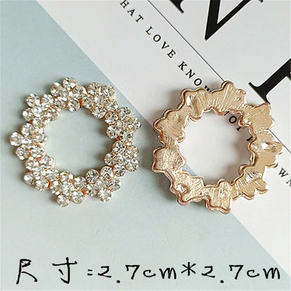 5 PCS DIY handmade hair accessories brooch silk scarf buckle decoration jewelry wreath flower alloy accessories