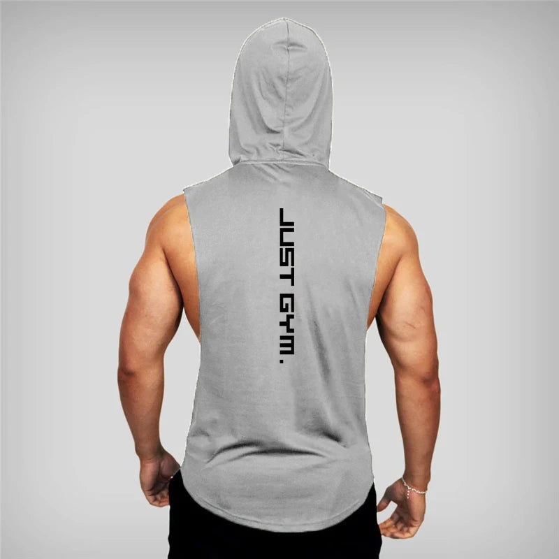 New Fashion Cotton Sleeveless Shirts Gym Hoodies Tank Top Men Fitness Shirt Bodybuilding Singlet Workout Vest Men