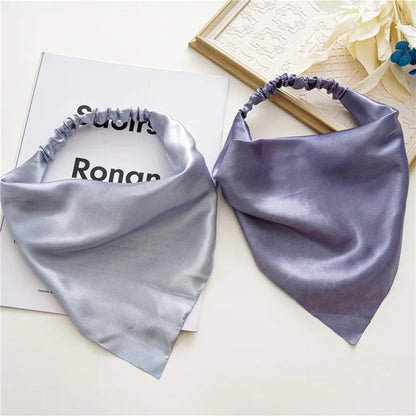 New Fashion Simple Solid Color Cloth Turban Women's Triangle Hair Band Scarf Elastic Headband Hair Accessories Headwear