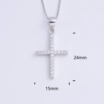 Pekurr 925 Sterling Silver Heart Zircon Templar Cross Necklaces For Women Long Chains Collar Pendants Trinket Jewelry Gift