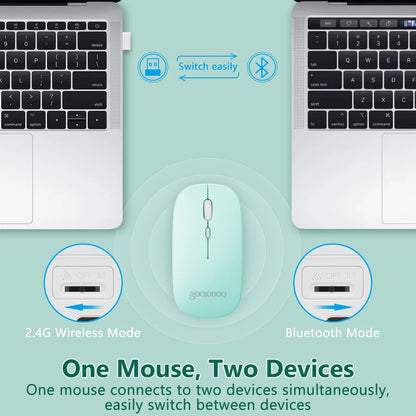 Rechargeable Wireless Bluetooth Mouse for Computer PC iPad Mouse Dual Modes Bluetooth 4.0 + USB Wireless Mouse 3 Adjustable DPI