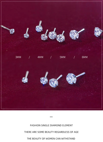 Free shipping 2021 new arrival hot sell super shiny zircon 925 sterling silver ladiesstud earrings jewelry wholesale RJ126