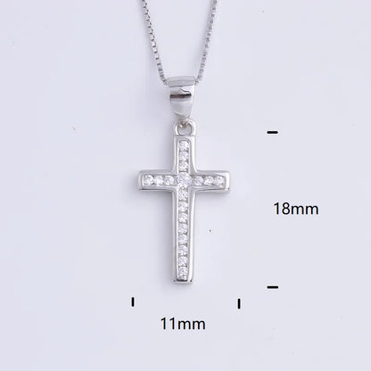 Pekurr 925 Sterling Silver Heart Zircon Templar Cross Necklaces For Women Long Chains Collar Pendants Trinket Jewelry Gift