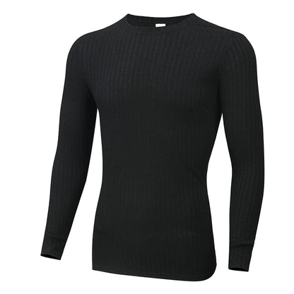 Winter Fashion Men's O-neck Sweaters Black Strips Knitted Pullovers Men Solid Casual Sweater Male Autumn Slim Fit Knitwear