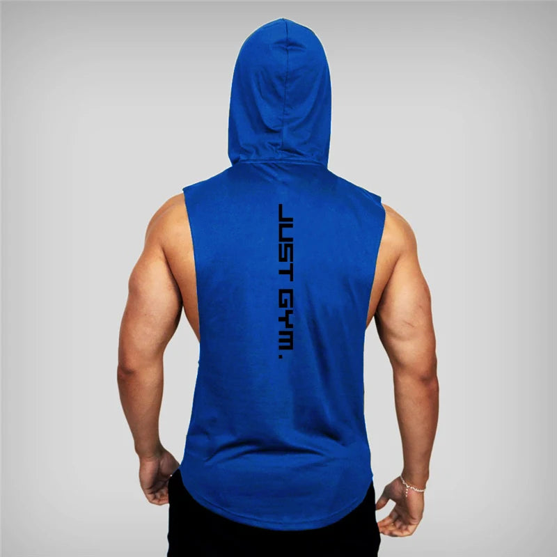 New Fashion Cotton Sleeveless Shirts Gym Hoodies Tank Top Men Fitness Shirt Bodybuilding Singlet Workout Vest Men