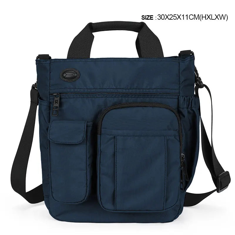 Men Shoulder Messenger Bag Headphone Hole Waterproof Crossbody Bag Nylon Travel Handbag Large Capacity Storage Work Bags XA666C