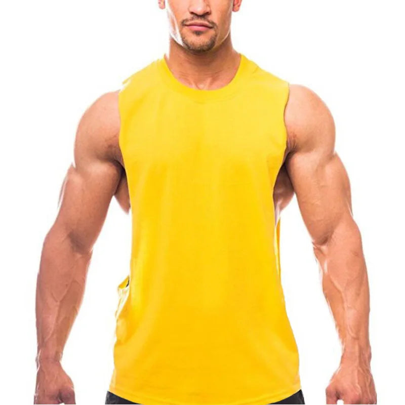 New Fashion Cotton Sleeveless Shirts Gym Hoodies Tank Top Men Fitness Shirt Bodybuilding Singlet Workout Vest Men