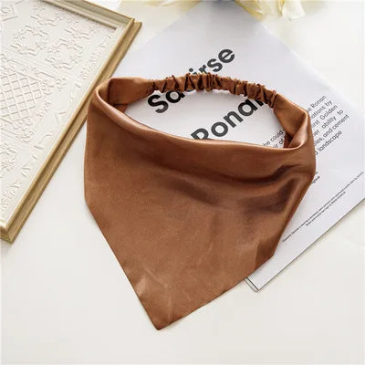 New Fashion Simple Solid Color Cloth Turban Women's Triangle Hair Band Scarf Elastic Headband Hair Accessories Headwear