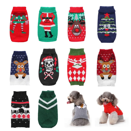 Pet Dog Sweater Cat Clothes For Small Dog Clothing Christmas Cat Sweater Dogs Coat Halloween Warm Pet Jacket Knitting Costume 35