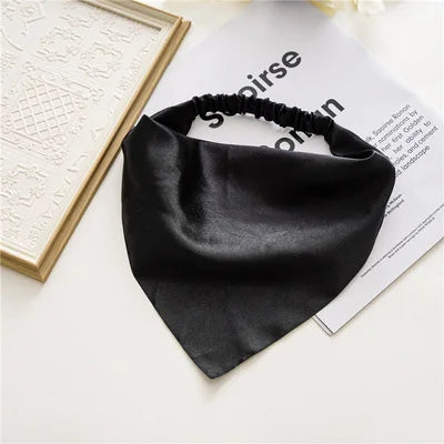 New Fashion Simple Solid Color Cloth Turban Women's Triangle Hair Band Scarf Elastic Headband Hair Accessories Headwear