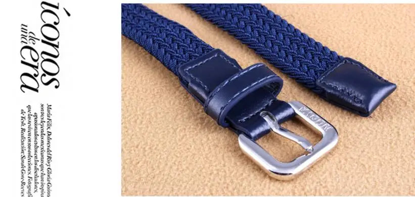 2022 New Casual Kids Belt Woven Stretch Solid Color Men's Fashion Knit Pin Buckle Belt For Boys Girls Designer Belts Wholesale