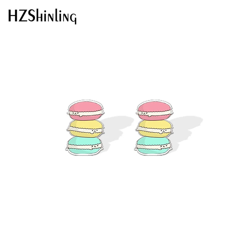 2019 New Sweet Dessert M Cute Painting Acrylic Earrings Milk Candy Cake Resin Earrings Epoxy Stud Earring