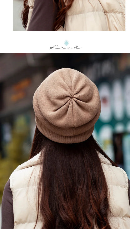 VISROVER 12 Colors Solid Real Cashmere Beanies Winter Hat For Woman Acrylic Hat Woman Autumn Warm Skullies For Man Wholesales