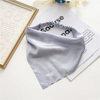 New Fashion Simple Solid Color Cloth Turban Women's Triangle Hair Band Scarf Elastic Headband Hair Accessories Headwear