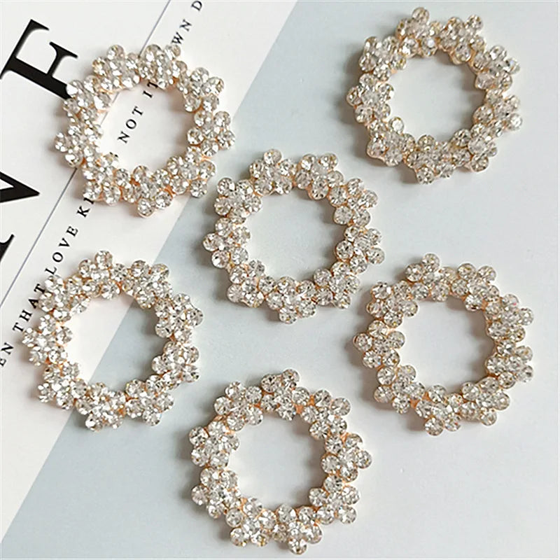 5 PCS DIY handmade hair accessories brooch silk scarf buckle decoration jewelry wreath flower alloy accessories