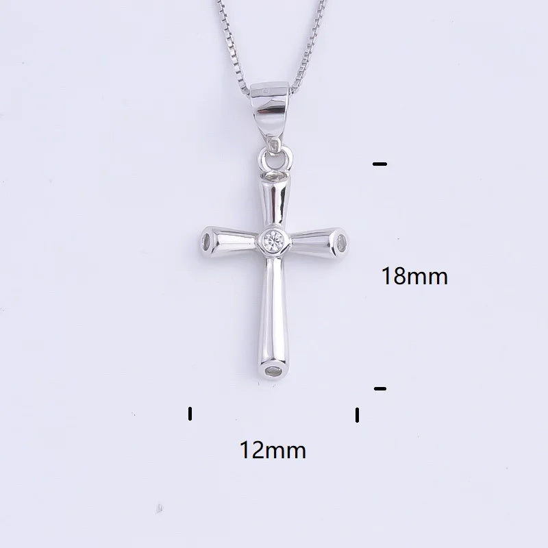 Pekurr 925 Sterling Silver Heart Zircon Templar Cross Necklaces For Women Long Chains Collar Pendants Trinket Jewelry Gift