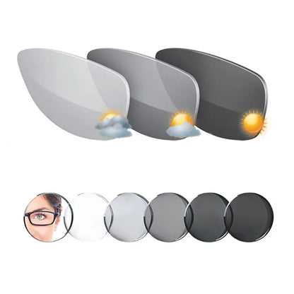 YIMARUILI 1.56/1.61/1.67 Photochromic Progressive Multifocal Lenses HMC Coating Anti-ultraviolet  Anti-scratch Aspheric Lenses