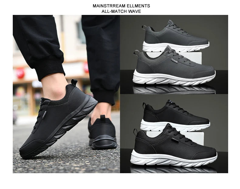 2024 New Men's Sneakers Fashion Leather Men's Casual Shoes Outdoor Jogging Training Shoes High-Quality Comfortable Men's Shoes