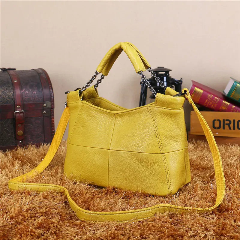 Nesitu New Red Grey White Black Yellow Genuine Leather Women's Handbag Girl Lady Shoulder Messenger Bags Female Totes M8920