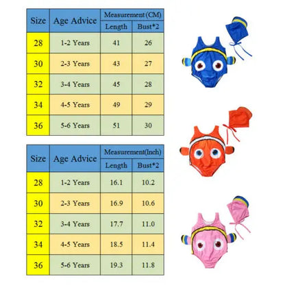 2PCS Kids Baby Girl Swimsuit Goldfish Swimwear Swimmable Costume+Swimming Hat 2019 New Cute High Quality Hot Sale