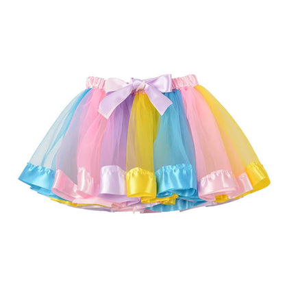 New Tutu Skirt Baby Girl Skirts 9M-8T Princess Mini Pettiskirt Party Dance Rainbow Tulle Skirts Girls Clothes Children Clothing