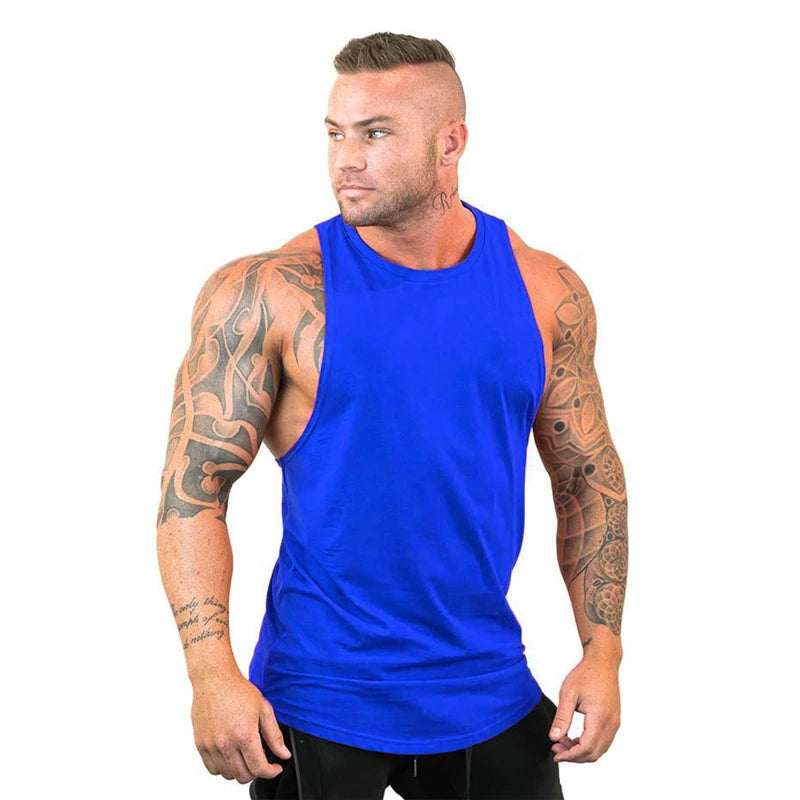 Gym Warriors Brand Clothing Bodybuilding Sleeveless Undershirt Fitness Mens Muscle Vest Summer Solid Cotton Tank Top Men Tanktop