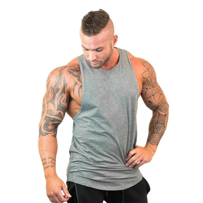 Gym Warriors Brand Clothing Bodybuilding Sleeveless Undershirt Fitness Mens Muscle Vest Summer Solid Cotton Tank Top Men Tanktop