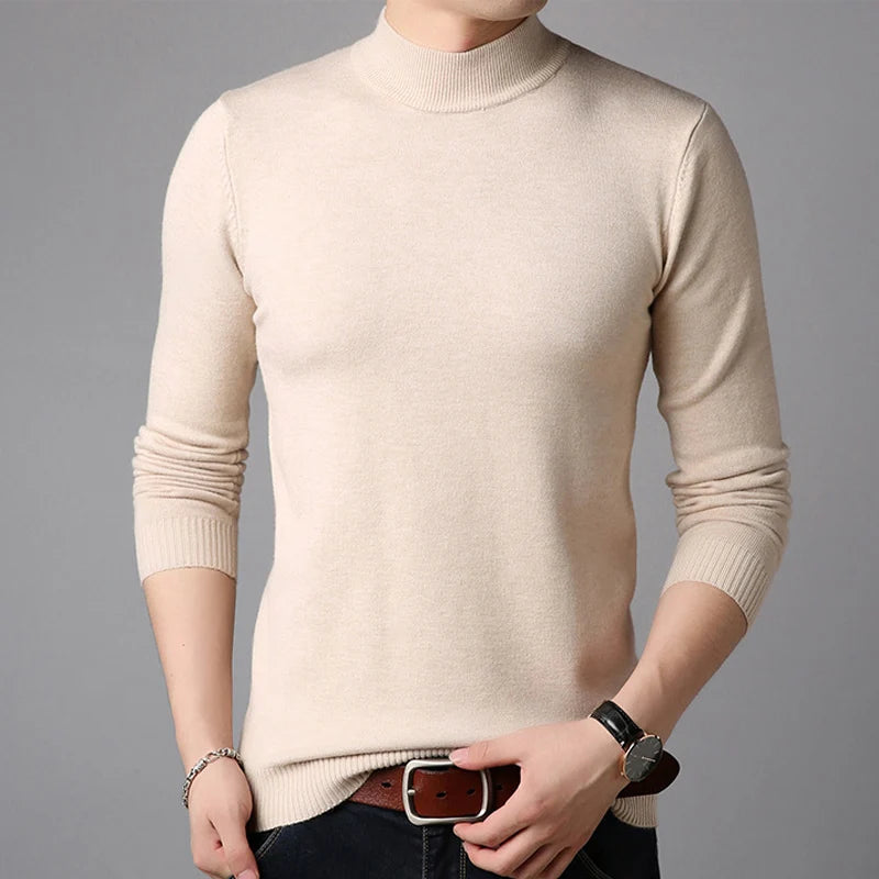 Liseaven Men Cashmere Sweaters Full Sleeve Pull Homme Solid Color Pullover Sweater Men's Tops