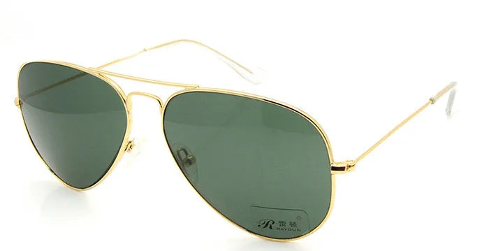 High Quality Glass Sunglasses Lens Vintage Sunglasses Men Women Gold Reflective Sunglasses UV400 Sun Glasses 55MM 58MM 2 Size