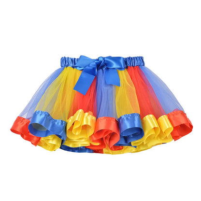 New Tutu Skirt Baby Girl Skirts 9M-8T Princess Mini Pettiskirt Party Dance Rainbow Tulle Skirts Girls Clothes Children Clothing