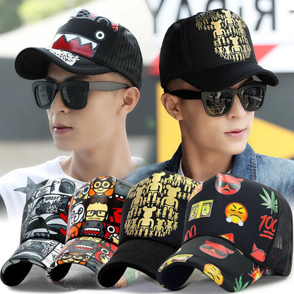 Wholesale Adult Summer Sun Hats Men Cool Hiphop Punk Rock Truck Cap Women Fashion Mesh Baseball Caps