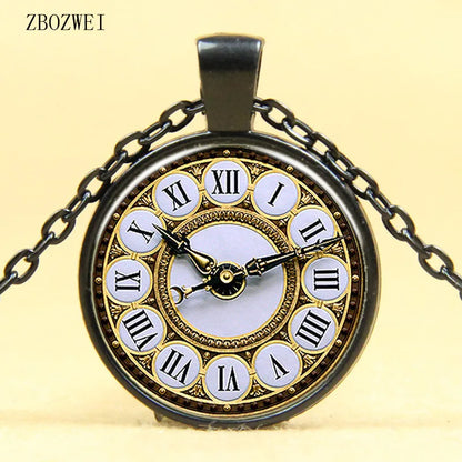 2018/Popular hot money retro clock and watch pattern pendant necklace for men and women clothing accessories necklace jewelry