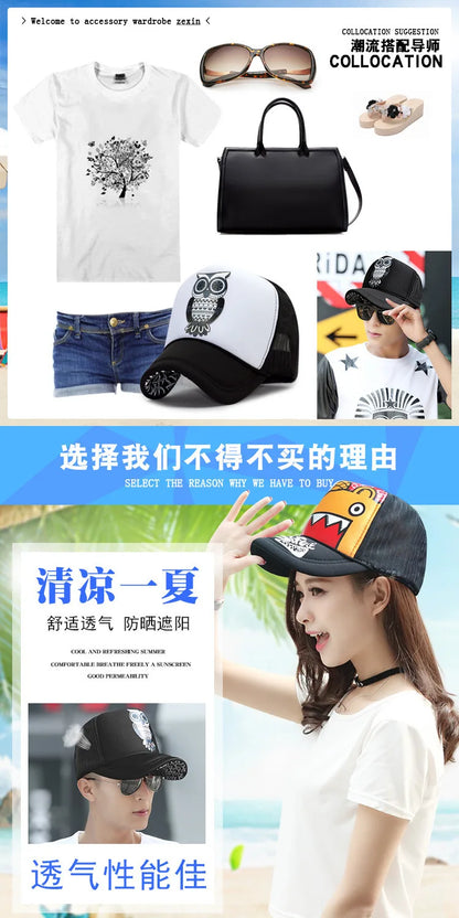 Wholesale Adult Summer Sun Hats Men Cool Hiphop Punk Rock Truck Cap Women Fashion Mesh Baseball Caps