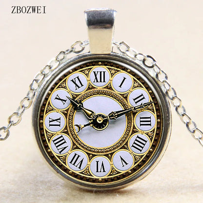 2018/Popular hot money retro clock and watch pattern pendant necklace for men and women clothing accessories necklace jewelry