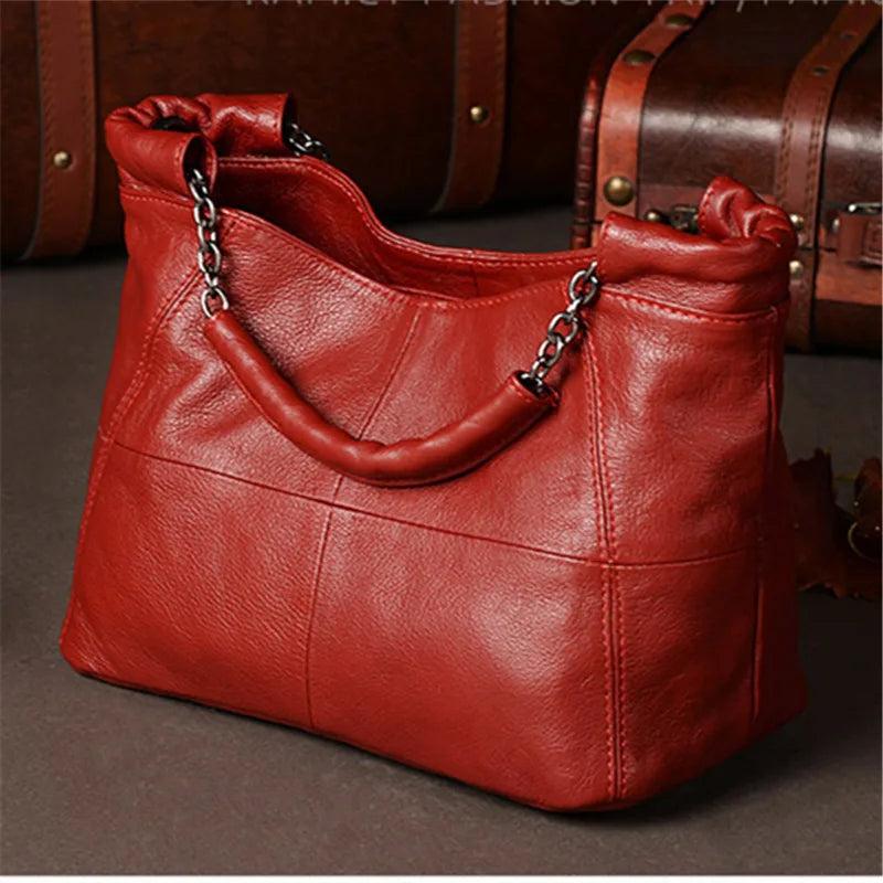 Nesitu New Red Grey White Black Yellow Genuine Leather Women's Handbag Girl Lady Shoulder Messenger Bags Female Totes M8920