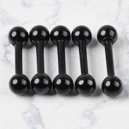 5Pcs/lot Tragus Helix Bar Black 3mm Ball Stainless Steel Labret Lip Bar Rings Stud Cartilage Ear Piercing Body Jewelry  пирсинг