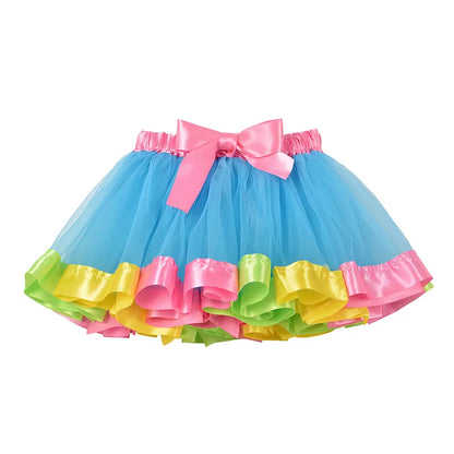 New Tutu Skirt Baby Girl Skirts 9M-8T Princess Mini Pettiskirt Party Dance Rainbow Tulle Skirts Girls Clothes Children Clothing