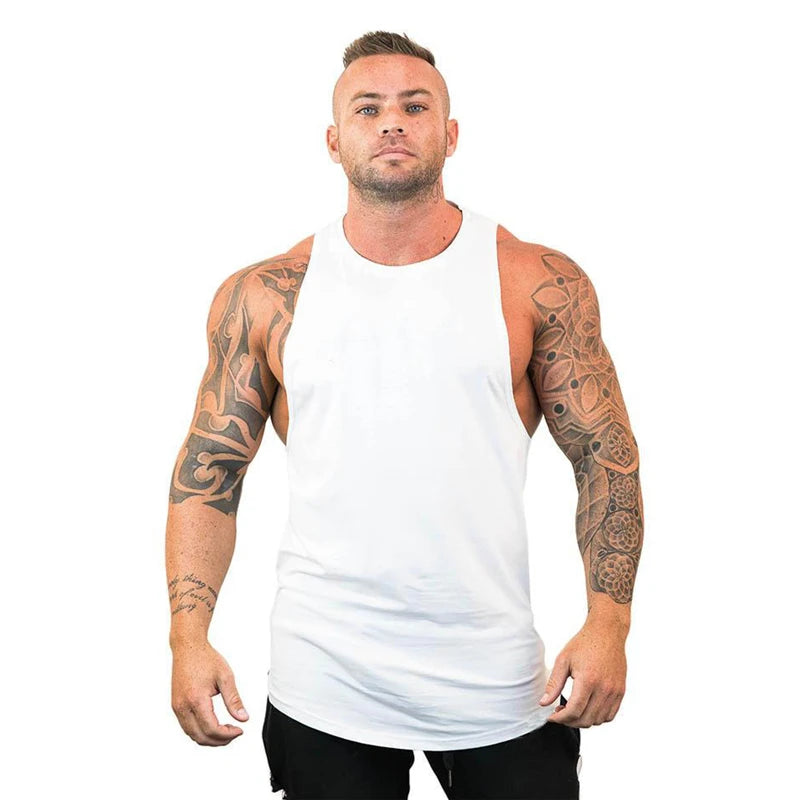 Gym Warriors Brand Clothing Bodybuilding Sleeveless Undershirt Fitness Mens Muscle Vest Summer Solid Cotton Tank Top Men Tanktop