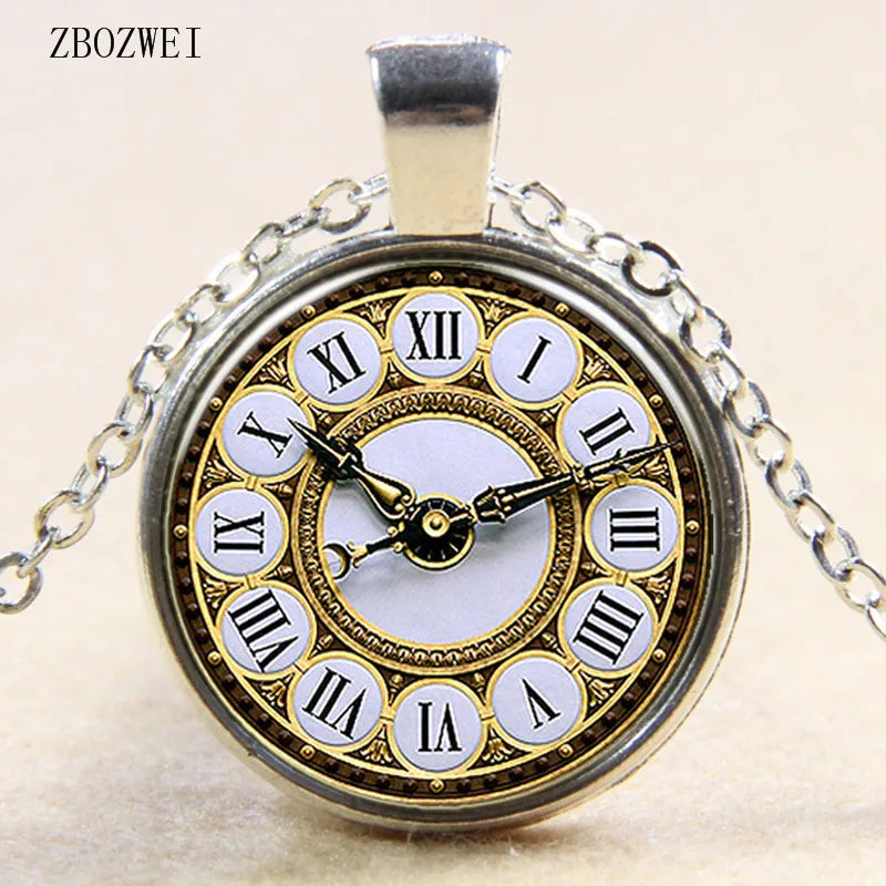 2018/Popular hot money retro clock and watch pattern pendant necklace for men and women clothing accessories necklace jewelry