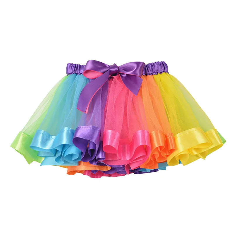 New Tutu Skirt Baby Girl Skirts 9M-8T Princess Mini Pettiskirt Party Dance Rainbow Tulle Skirts Girls Clothes Children Clothing