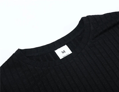 Winter Fashion Men's O-neck Sweaters Black Strips Knitted Pullovers Men Solid Casual Sweater Male Autumn Slim Fit Knitwear