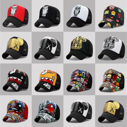 Wholesale Adult Summer Sun Hats Men Cool Hiphop Punk Rock Truck Cap Women Fashion Mesh Baseball Caps