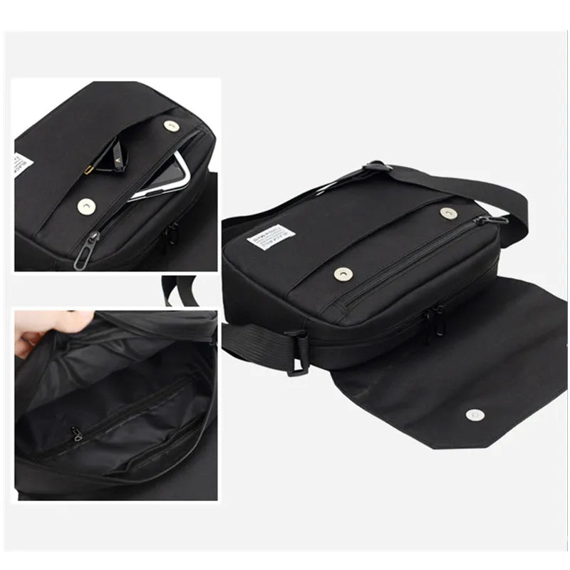 Men Small Oxford Shoulder Messenger Bags Solid Leisure Satchels Crossbody Fashion Street Bags for Male Cross Body Casual 2022