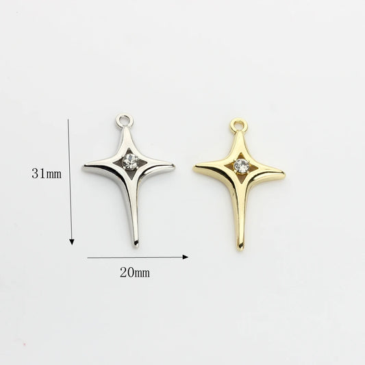 Zinc Alloy Metal    Stars Pendant Charms 10pcs/lot For DIY Jewelry making Finding accessories