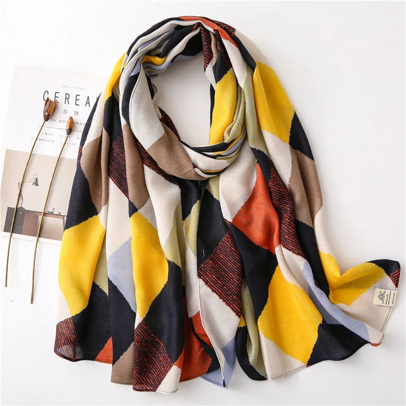 2020 New Fashion Warm Winter Scarf Print Hijab Store Shawls and Wraps Long Sjaal Female Foulard Pashmina Bandana Women