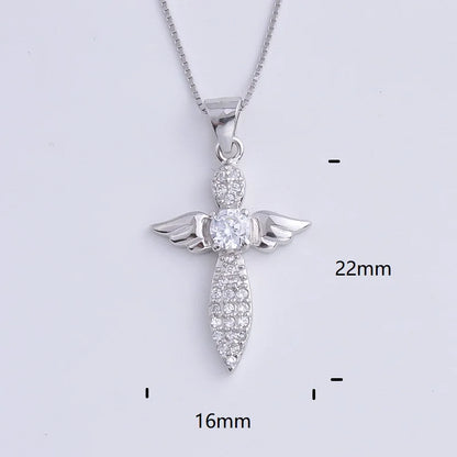 Pekurr 925 Sterling Silver Heart Zircon Templar Cross Necklaces For Women Long Chains Collar Pendants Trinket Jewelry Gift