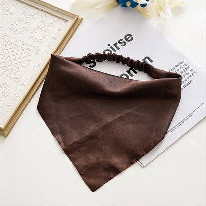 New Fashion Simple Solid Color Cloth Turban Women's Triangle Hair Band Scarf Elastic Headband Hair Accessories Headwear