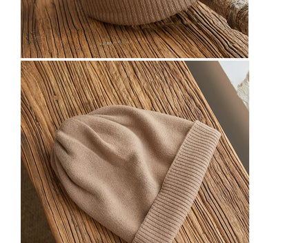 VISROVER 12 Colors Solid Real Cashmere Beanies Winter Hat For Woman Acrylic Hat Woman Autumn Warm Skullies For Man Wholesales