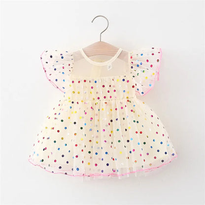 Baby Girls summer clothes outfit color polka dot princess dress for girls baby clothing 1st birthday infant babies dresses dress