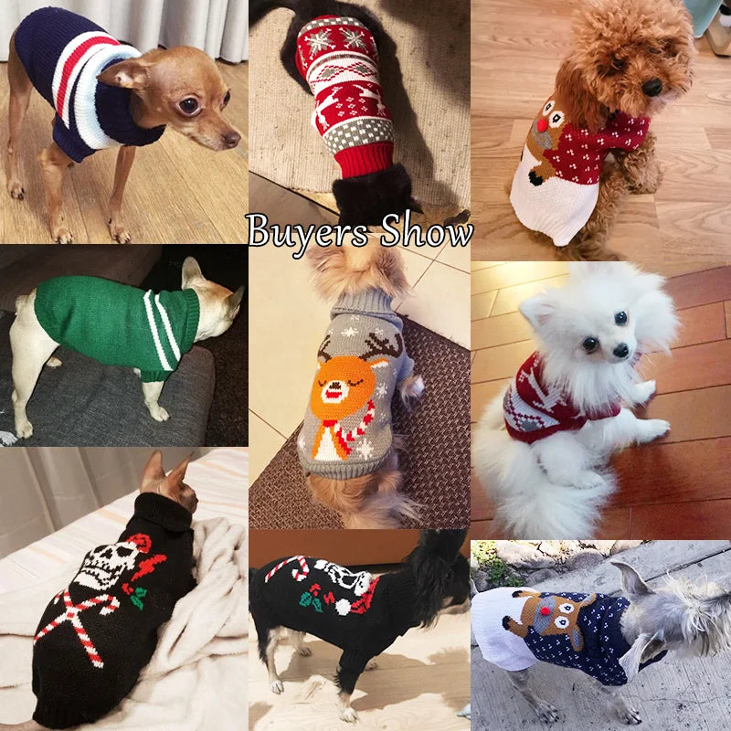 Pet Dog Sweater Cat Clothes For Small Dog Clothing Christmas Cat Sweater Dogs Coat Halloween Warm Pet Jacket Knitting Costume 35